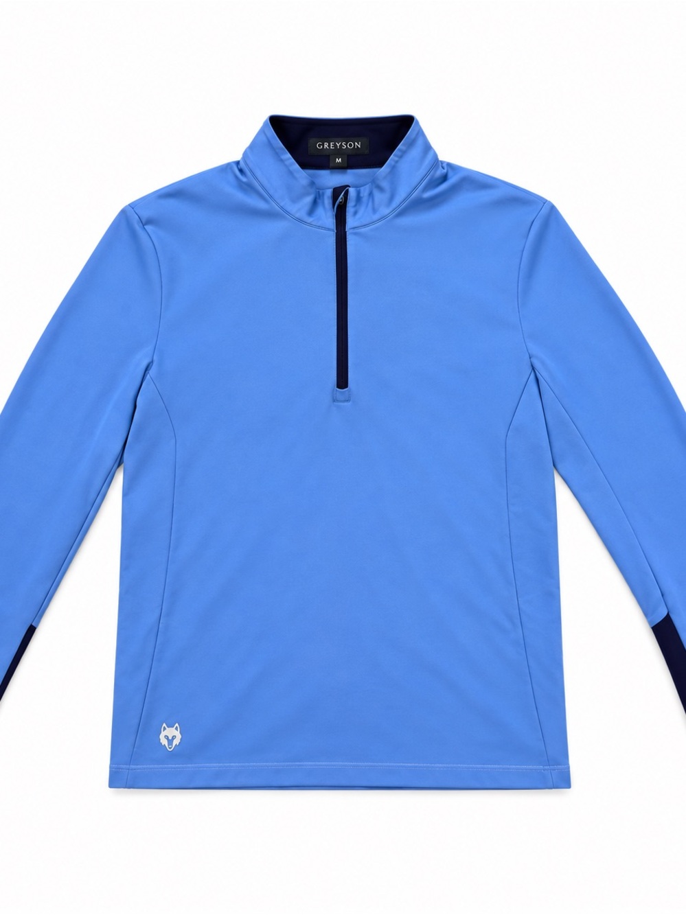 Greyson Light Blue Quarter-Zip Pullover with Navy Trim - Picture 2 of 3